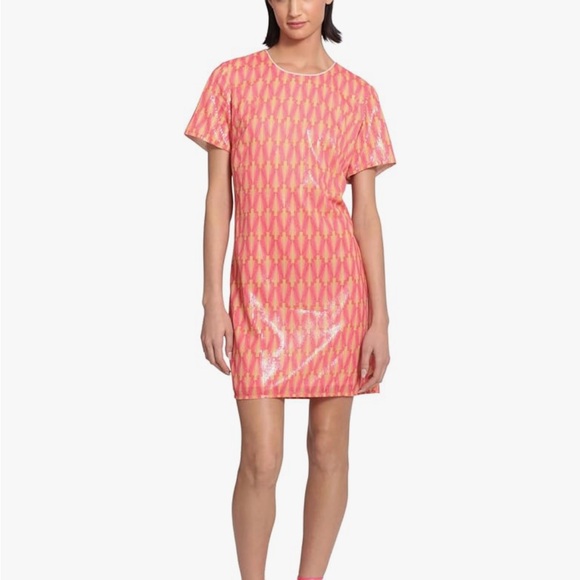 NWT Donna Morgan Sequin Shift Dress – Women’s Size 8 Party T-Shirt Dress - Picture 1 of 17